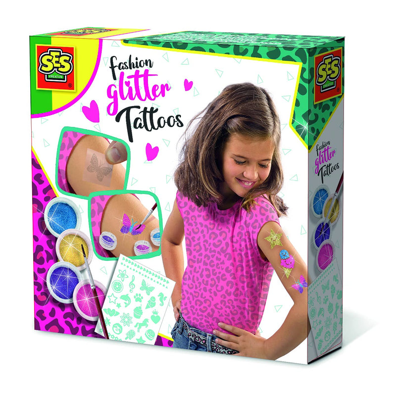 SES Creative 14142 Fashion glitter tattoos, Diverse Colours, Small