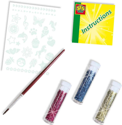 SES Creative 14142 Fashion glitter tattoos, Diverse Colours, Small