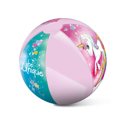 Mondo Toys - UNICORN Beach Ball - strandbal, opblaasbaar 50 cm, versierd in de kleuren - 16779