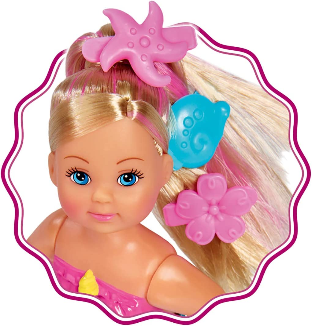 Simba 105733318 Evi Love Swimming Mermaid/Evi the Mermaid/Can Swim/with Fish Figure/Dressing Doll / 12 cm for Children from 3 Years
