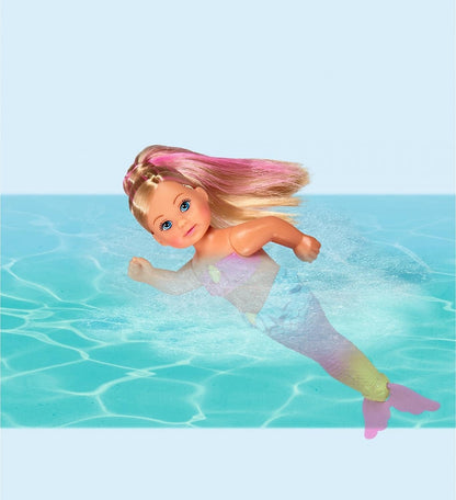 Simba 105733318 Evi Love Swimming Mermaid/Evi the Mermaid/Can Swim/with Fish Figure/Dressing Doll / 12 cm for Children from 3 Years