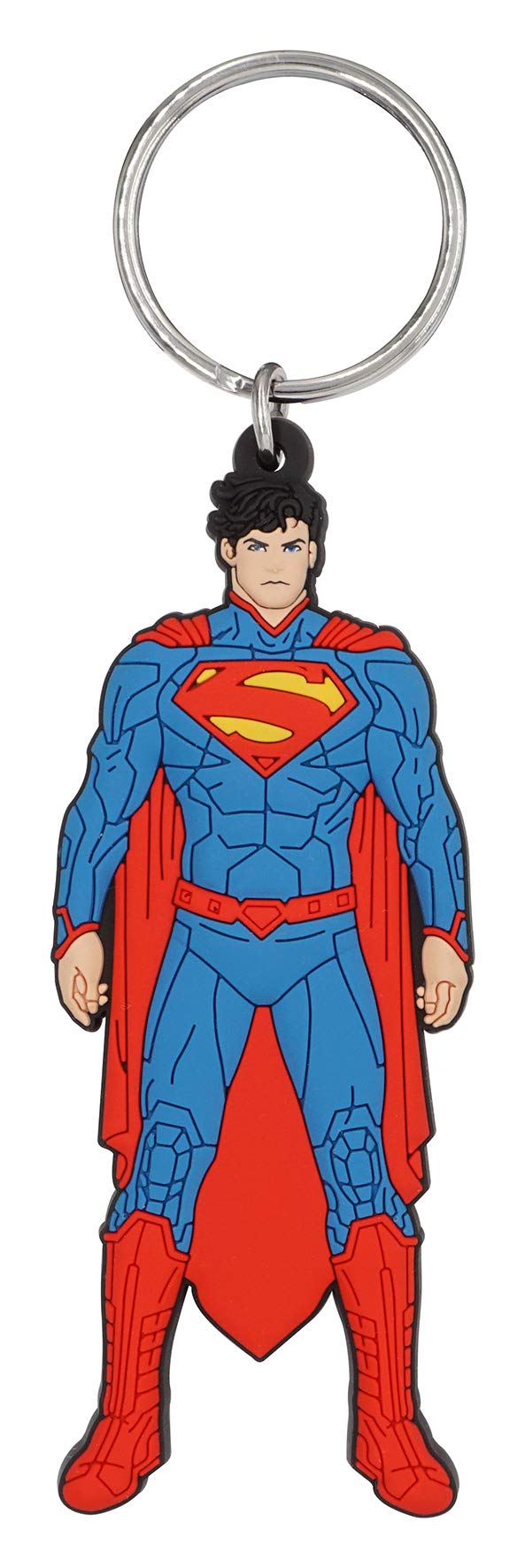 DC Superman Figural Soft Touch PVC Key Ring, 3", Multicolor