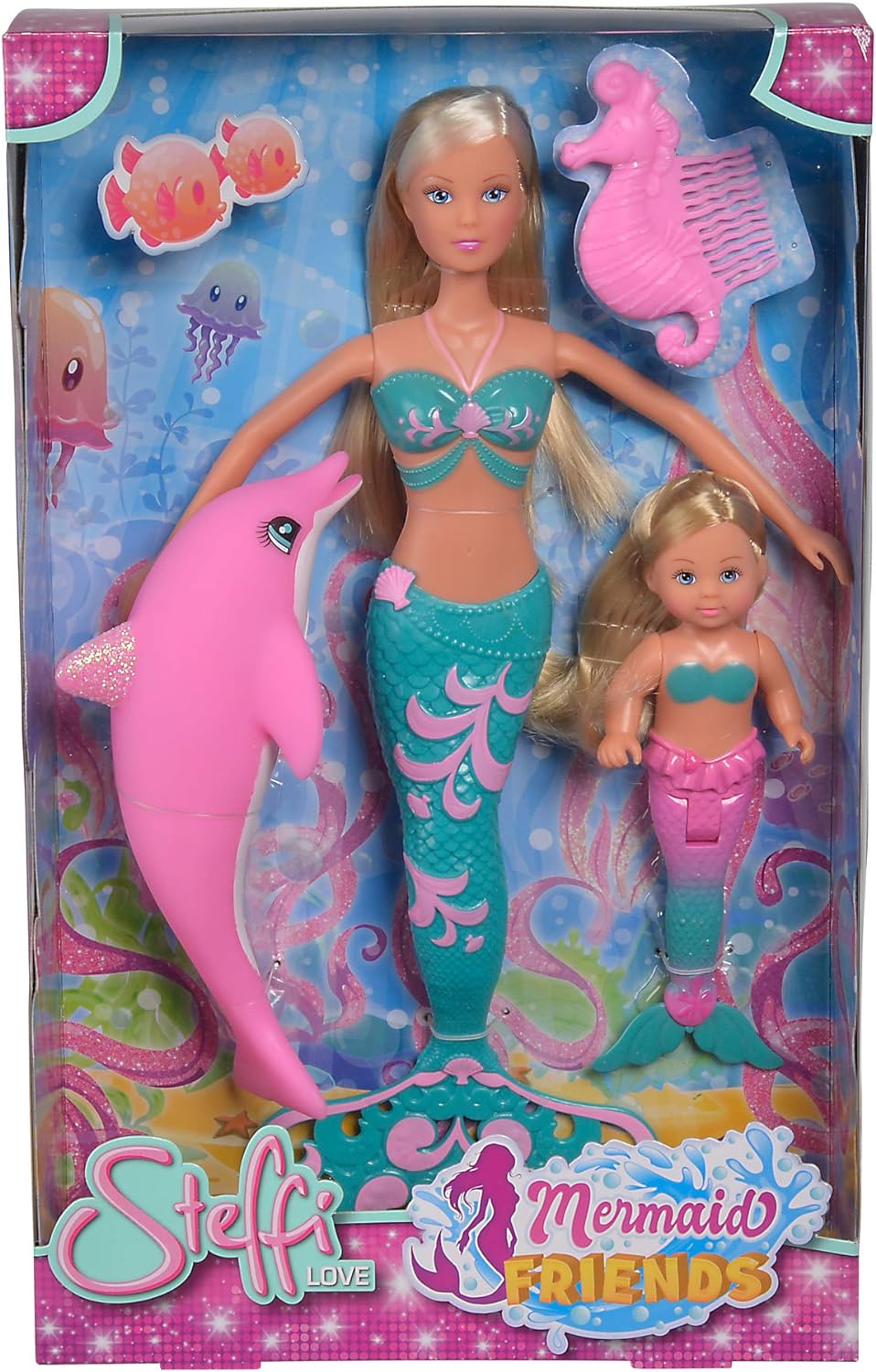 STEFFI LOVE Simba 105733336 105733336 Mermaid and Evi 12 cm Doll Steffi Model and Evi Doll