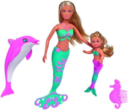 STEFFI LOVE Simba 105733336 105733336 Mermaid and Evi 12 cm Doll Steffi Model and Evi Doll