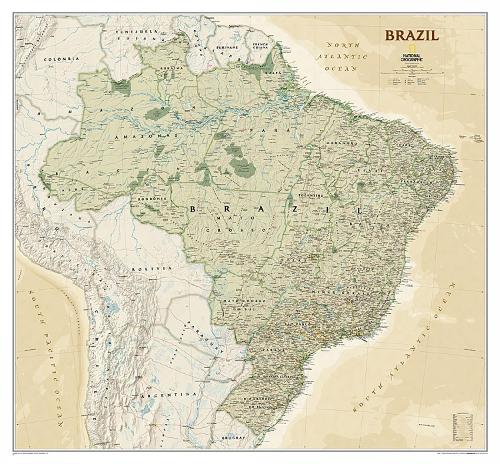 Brazil Executive Map [Laminated]