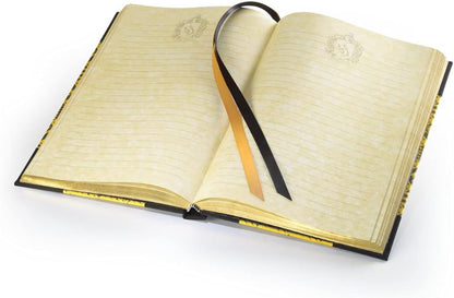 The Noble Collection Harry Potter Hufflepuff Journal - 9.75in (25cm) Hardbound Lined with Gilded Edges and Die Cast Enameled Crest - Officially Licensed Film Set Movie Props Gifts