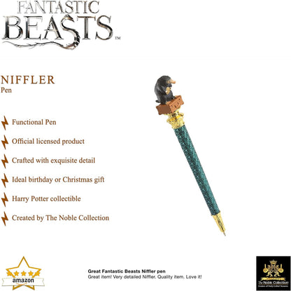 The Noble Collection Fantastic Beasts Niffler Pen - 8in (21cm) Mini Sculpture atop Ballpoint Pen - Officially Licensed Fantastic Beasts Film Set Movie Prop Stationery Gifts