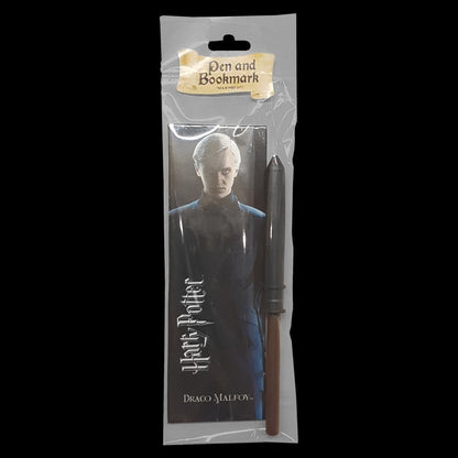 The Noble Collection Harry Potter Draco Malfoy Wand Pen and Bookmark - 9in (23cm) Stationery Pack - Officially Licensed Film Set Movie Props Wand Gifts
