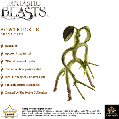 The Noble Collection Fantastic Beasts Bendable Bowtruckle - 8in (20cm) Posable Collectable Doll Figure - Film Set Movie Props - Gifts for Family, Friends & Bowtruckle Fans