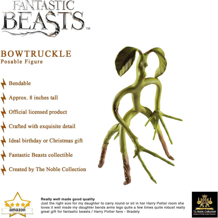 The Noble Collection Fantastic Beasts Bendable Bowtruckle - 8in (20cm) Posable Collectable Doll Figure - Film Set Movie Props - Gifts for Family, Friends & Bowtruckle Fans