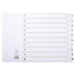 Exacompta - Ref MWD1-10A3Z - Mylar Printed Indices - For Use WithA3 Documents, Pre-Punched, 160gsm White Card with Reinforced Plastic Tabs, FSC-Certified - 10-Part Dividers (1-10