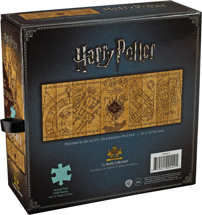 The Noble Collection Harry Potter Marauders Map 1000pc Jigsaw Puzzle - 35 x 13in (89 x 33cm) Oversized Puzzle - Harry Potter Film Set Movie Props Gifts