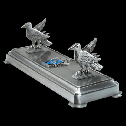 The Noble Collection Harry Potter Ravenclaw Wand Stand - 8in (20cm) Silver-Coloured Individual Wand Stand - Harry Potter Film Set Movie Props Wands - Gifts for Family, Friends & Harry Potter Fans