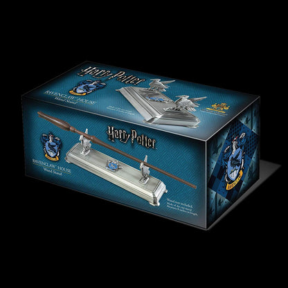 The Noble Collection Harry Potter Ravenclaw Wand Stand - 8in (20cm) Silver-Coloured Individual Wand Stand - Harry Potter Film Set Movie Props Wands - Gifts for Family, Friends & Harry Potter Fans