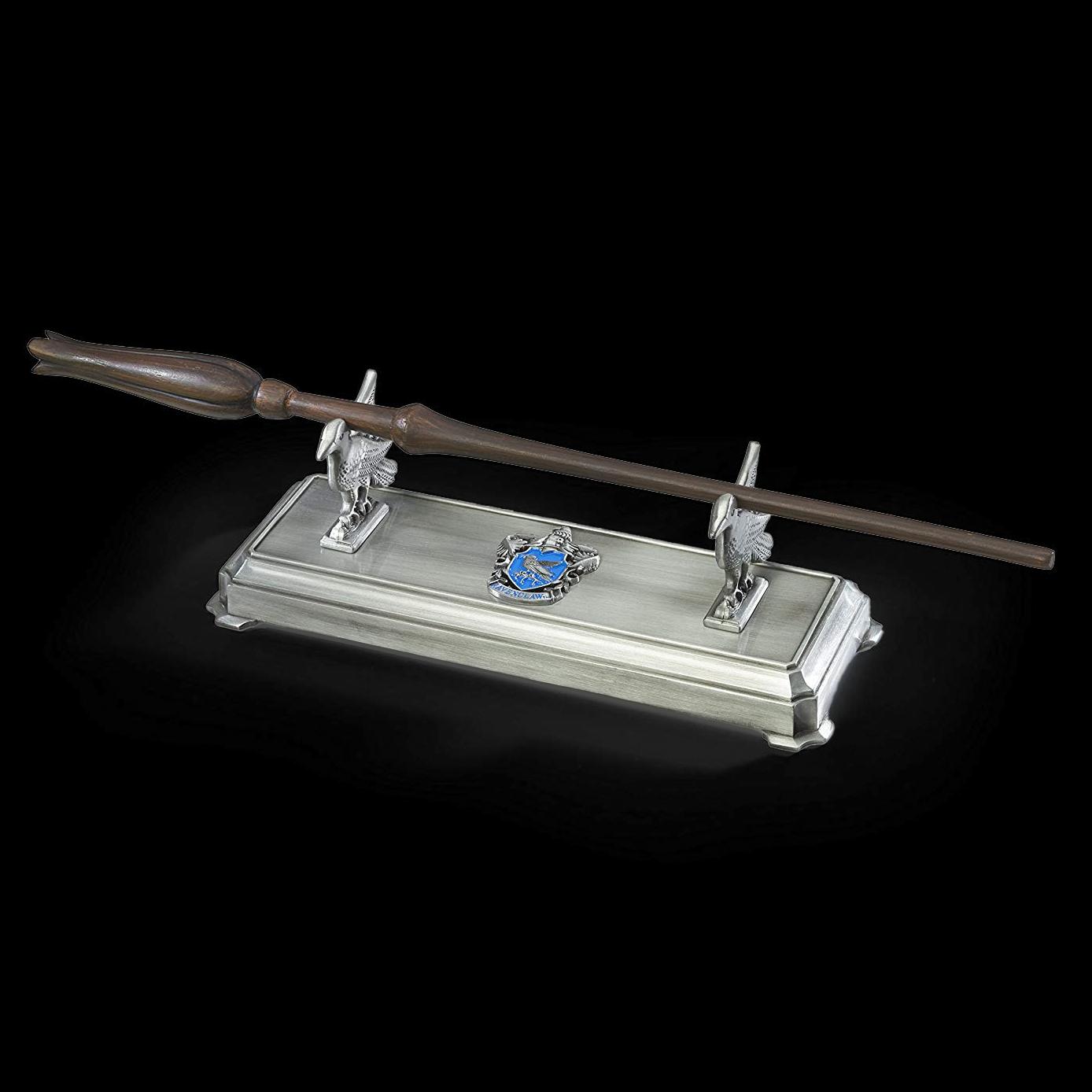 The Noble Collection Harry Potter Ravenclaw Wand Stand - 8in (20cm) Silver-Coloured Individual Wand Stand - Harry Potter Film Set Movie Props Wands - Gifts for Family, Friends & Harry Potter Fans