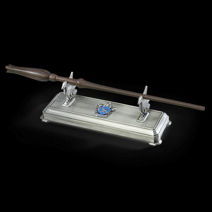 The Noble Collection Harry Potter Ravenclaw Wand Stand - 8in (20cm) Silver-Coloured Individual Wand Stand - Harry Potter Film Set Movie Props Wands - Gifts for Family, Friends & Harry Potter Fans