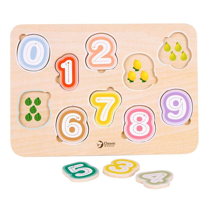 Classic World Houten Puzzle Cijfers, 11 Pieces, Assorted Colours