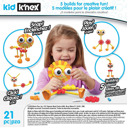 Kid K'NEX | Safari Mates Building Set 5 Model | Kids Craft Set with 21 Pieces | Educational Toys for Kids, Fun Building Toys for Boys and Girls, Construction Toys Ages 3+ | Basic Fun 85613