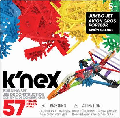 K'Nex 17022 Imagine Set Jumbo Jet Construction- 57 Pieces-Ages 5-10 Construction Toy, Multicolor