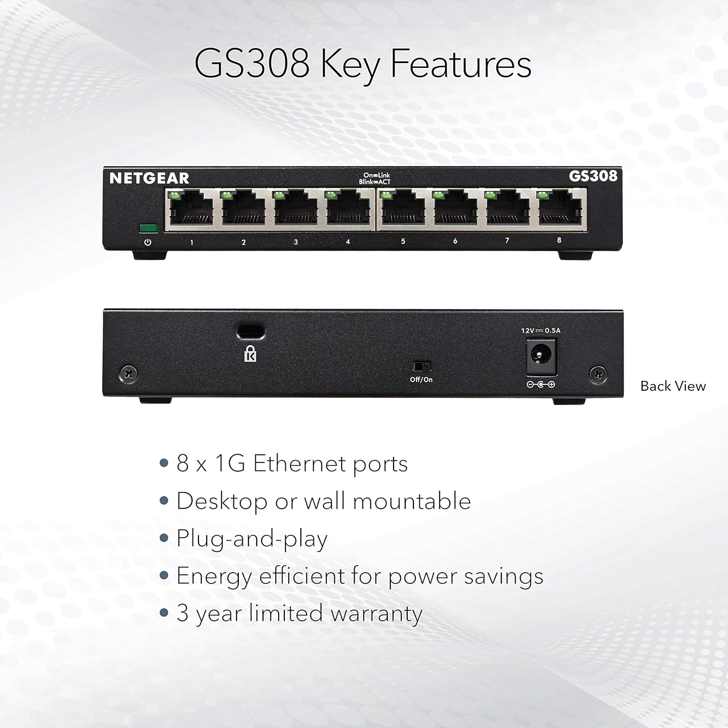 Netgear 8PT GIGE SW 300 - Switch de red, series no administrado (versiòn UK)