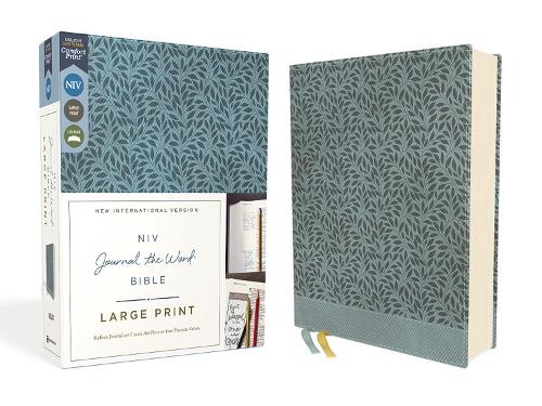 NIV, Journal the Word Bible (Perfect for Note-Taking), Large Print, Leathersoft, Teal, Red Letter, Comfort Print