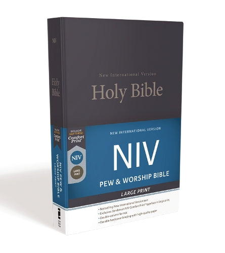 NIV, Church Bible (Pew Bible), Large Print, Hardcover, Blue, Comfort Print
