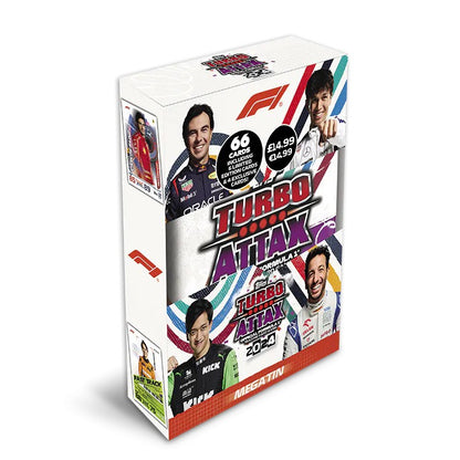 Topps Turbo Attax Formula 1 2024 - Mega Tin - Fast Track - contains 66 cards including 6 LE's and 4 Exclusive 'Fast Track' Cards! Mega Tin Fast Track