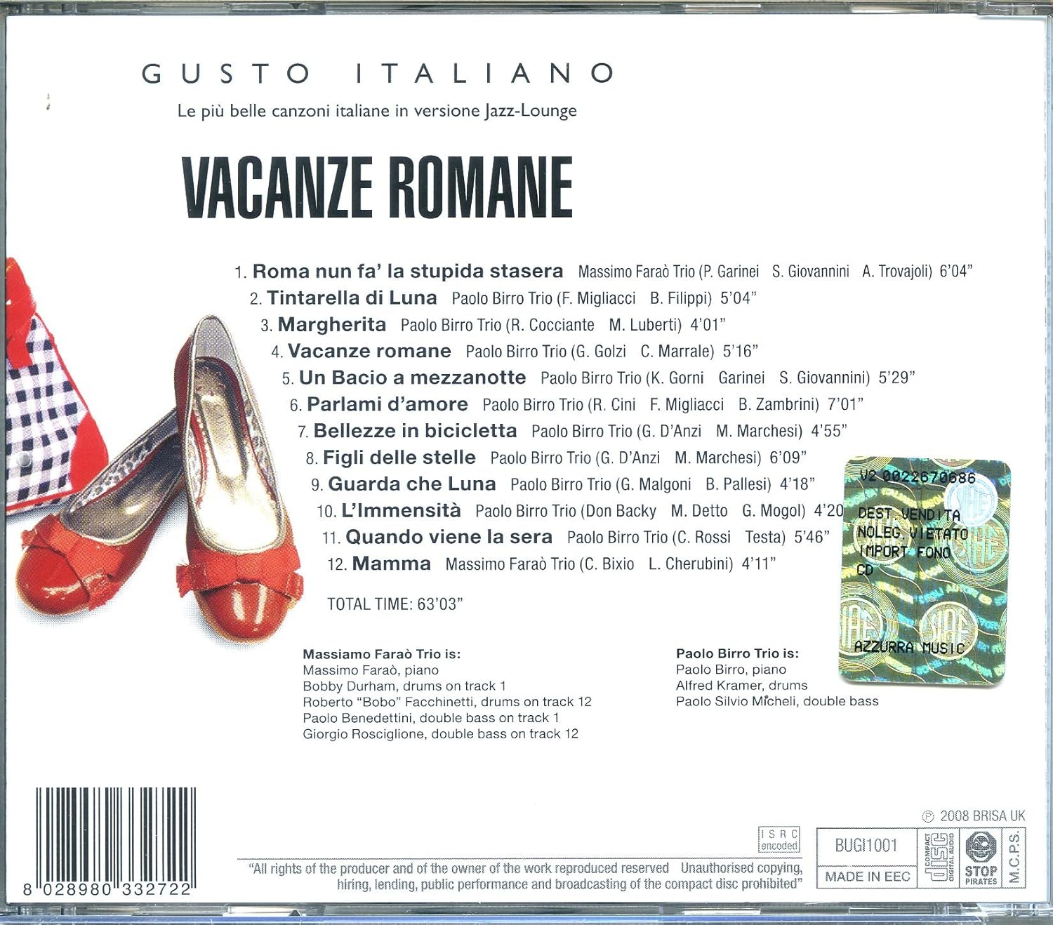 Vancanze Romane Le Piu' Belle Canzoni Italiane in Versione Jazz Lounge