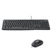 Logitech MK120 Wired Keyboard and Mouse Combo for Windows, Optical Wired Mouse, Full-Size Keyboard, USB Plug-and-Play, Compatible with PC, Laptop, QWERTY UK English Layout - Black