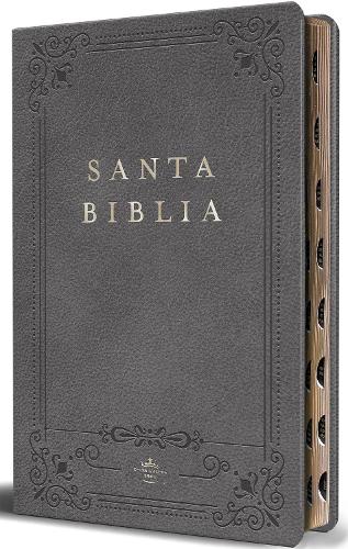 Biblia RVR 1960 letra grande tamaño manual, Piel gris con índice / Spanish Bible RVR 1960 Handy Size Large Print Leathersoft Gray with index (Spanish Edition
