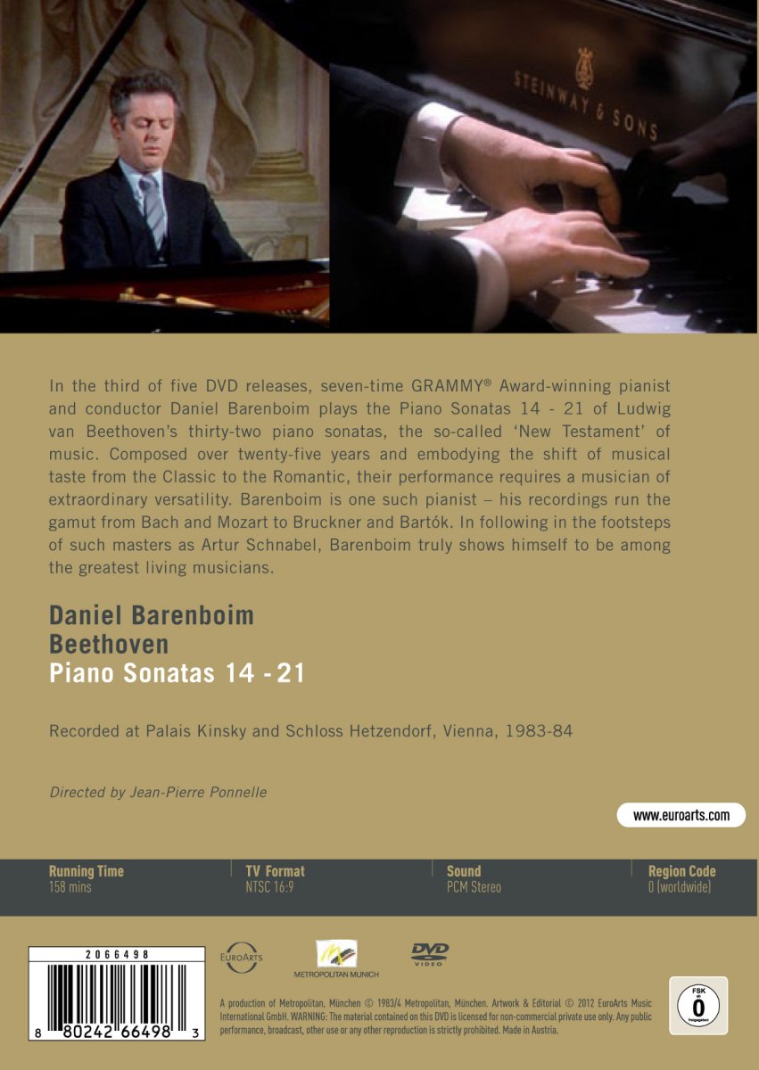 Barenboim plays Beethoven Piano Sonatas Nos. 14-21, Part 3/5