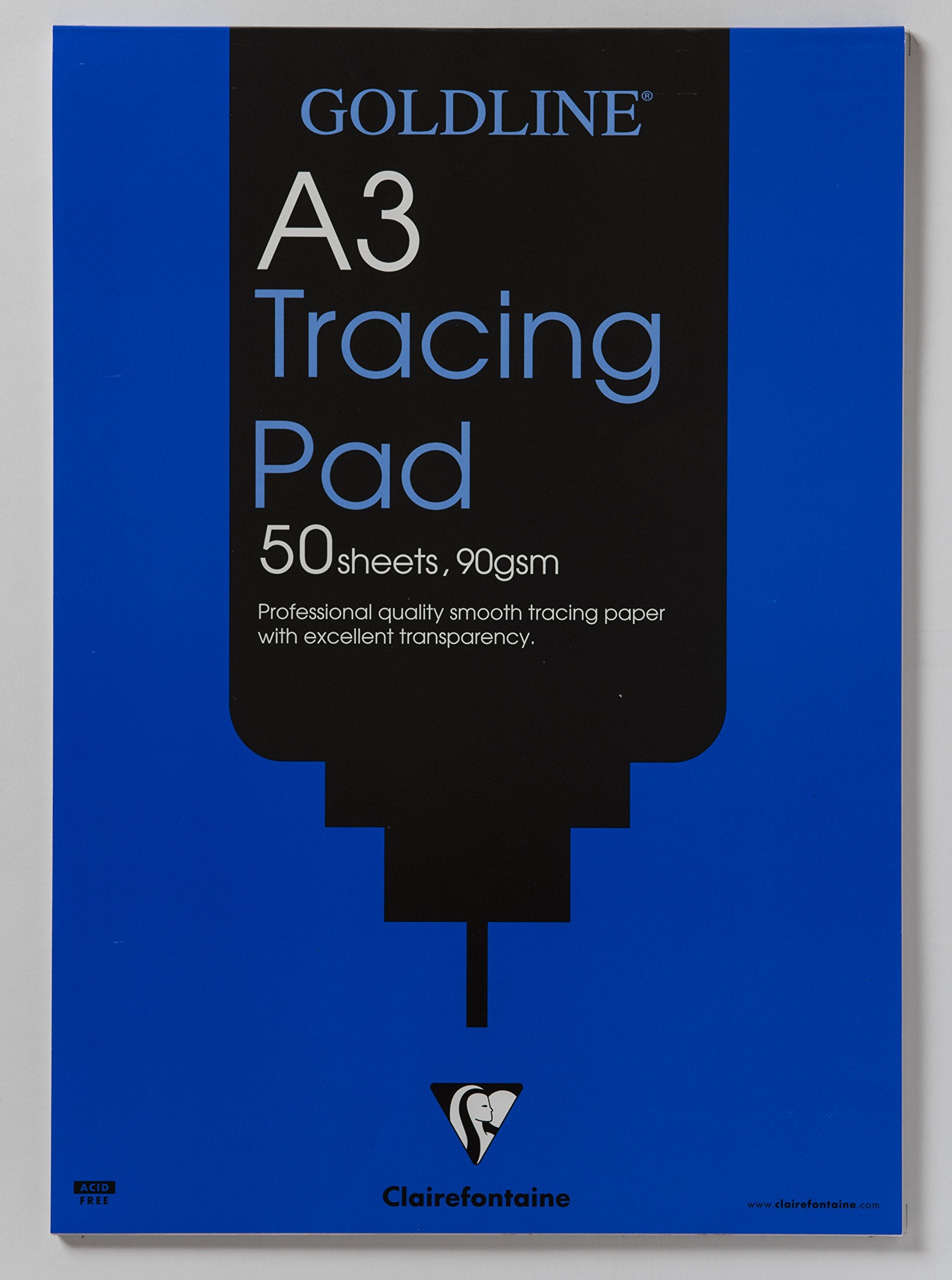 Clairefontaine - Ref GPT1A3Z - Goldline Professional Tracing Pad (Contains 50 Sheets) - A3 (420 x 297mm) in Size, 90gsm Paper, FSC-Certified - Suitable for Tracing Items