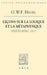 Lecons Sur La Logique Et La Metaphysique: Heidelberg, 1817