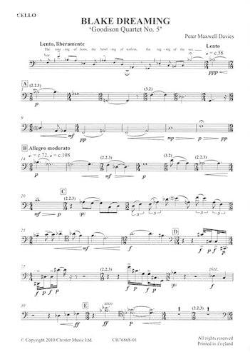 Blake Dreaming 'Goodison Quartet No.5' (Parts)