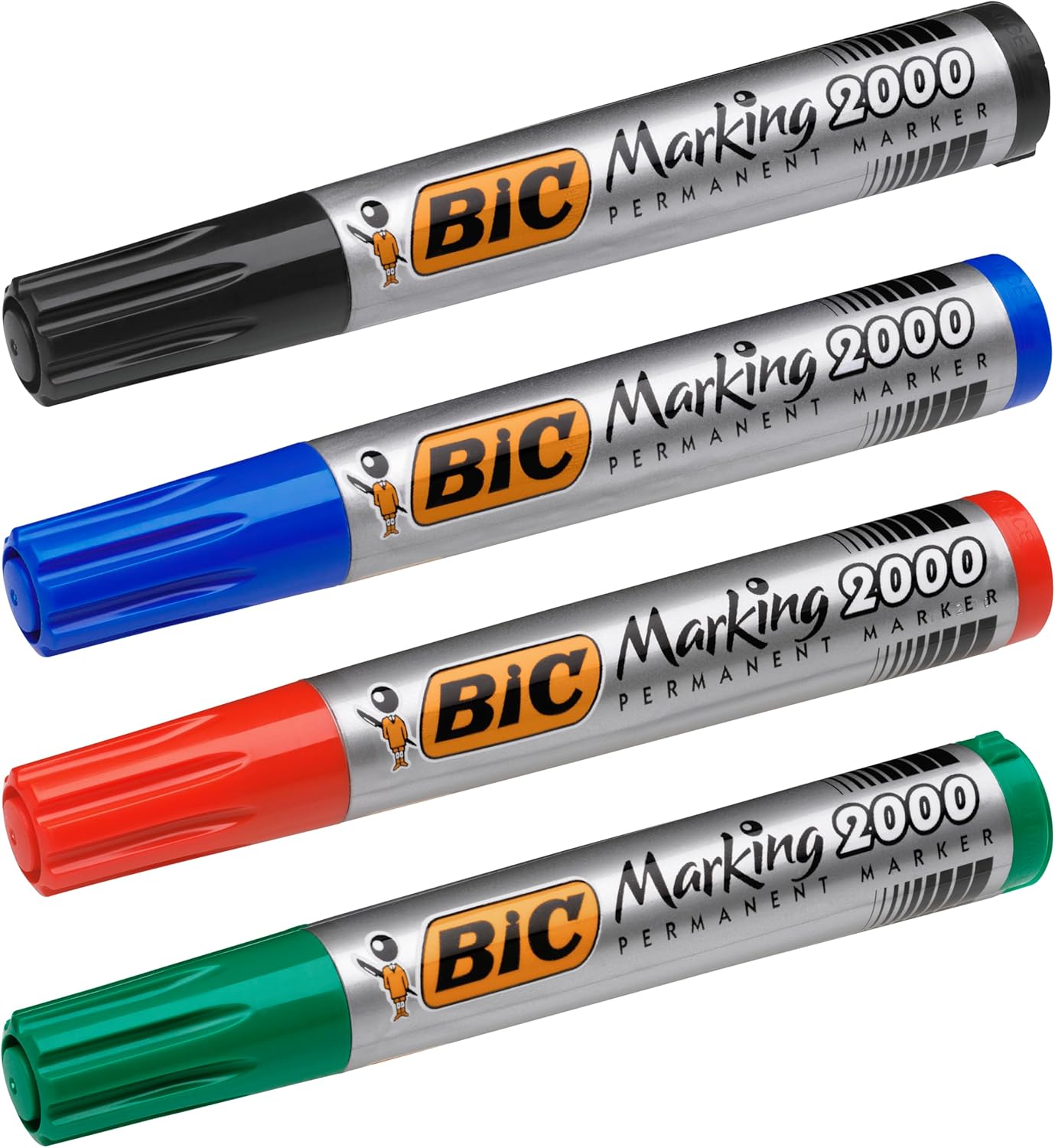 Bic Marking 2000 ECOlutions, Multi-Surface Black Permanent Markers, Ideal for School, Bullet Tip and Quick Drying Ink, Black Box x 12