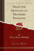 Selected Articles on Mothers Pensions (Classic Reprint)