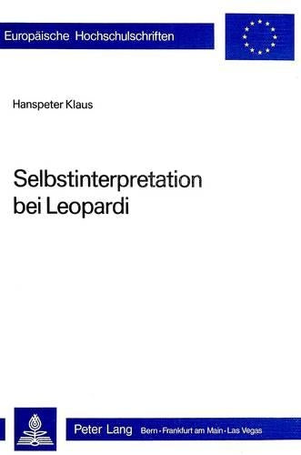 Selbstinterpretation Bei Leopardi