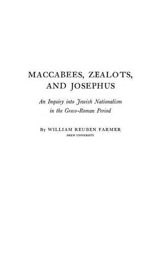 Maccabees, Zealots, and Josephus