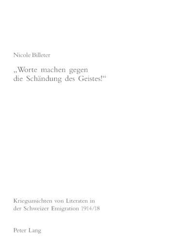«Worte Machen Gegen Die Schaendung Des Geistes!»