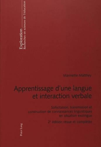 Apprentissage d'Une Langue Et Interaction Verbale