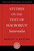 Studies on the Text of Macrobius' Saturnalia