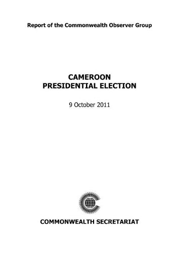 Cameroon Presidential Election, 9 October 2011
