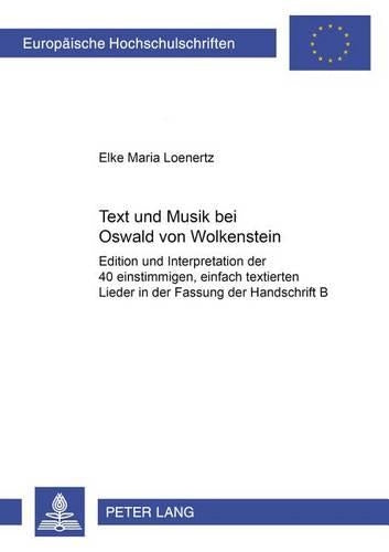 Text Und Musik Bei Oswald Von Wolkenstein