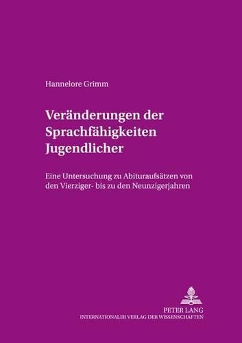 Veraenderungen Der Sprachfaehigkeiten Jugendlicher
