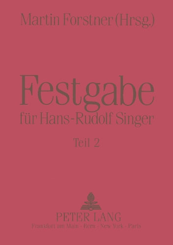 Festgabe Fuer Hans-Rudolf Singer