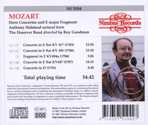 Horn Concertos and E Major Fragment (Hanover, Halstead)