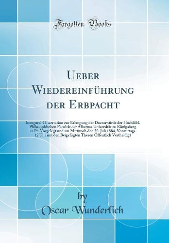Ueber Wiedereinführung Der Erbpacht