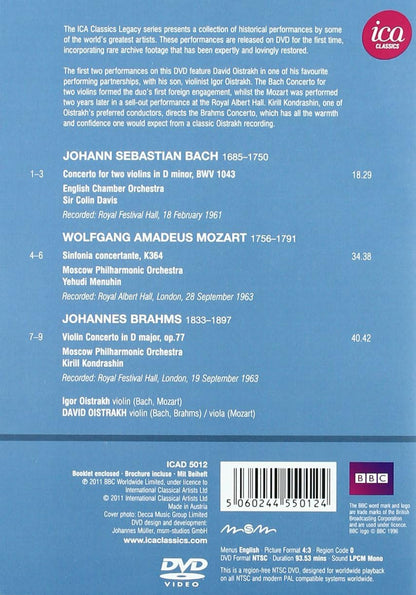Various: David Oistrakh (Concerto For Two Violins/ Sinfonia Concertante/ Violin Concerto)