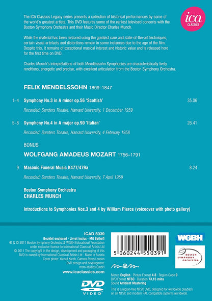 Mendelssohn: Charles Munch (Symphonies No. 3 And 4)