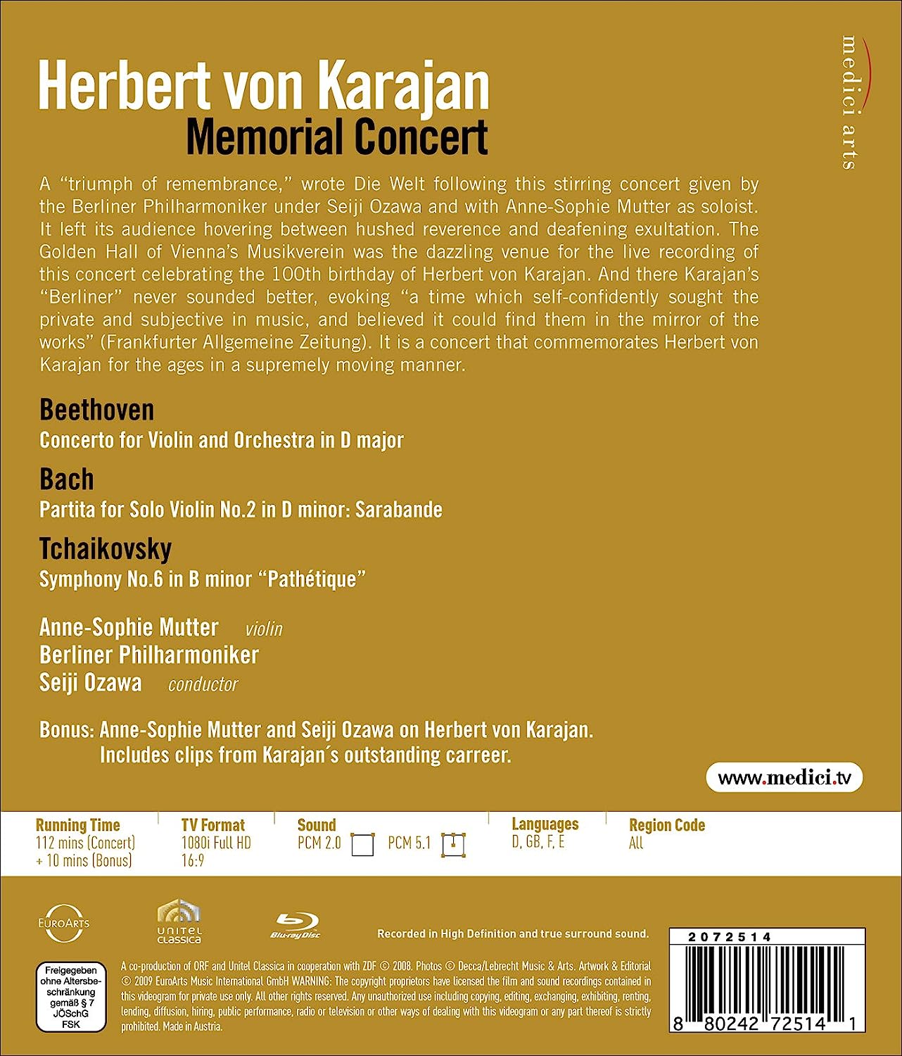 Herbert von Karajan: Memorial Concert - Berlin Philharmonic...